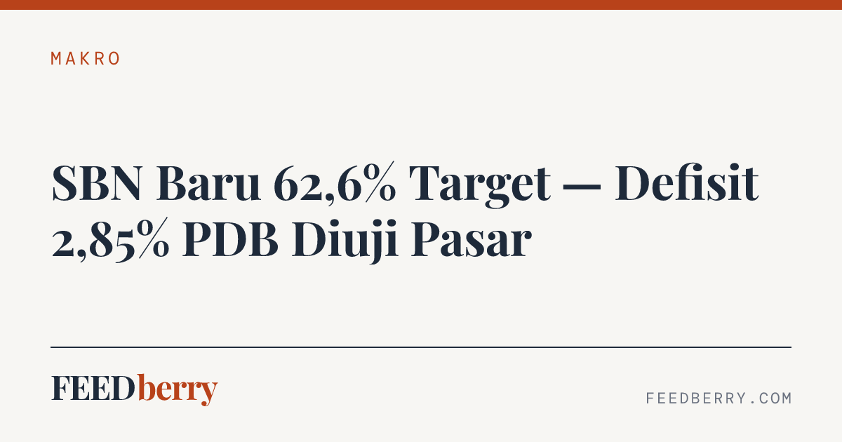 SBN Baru 62,6% Target — Defisit 2,85% PDB Diuji Pasar — Feedberry